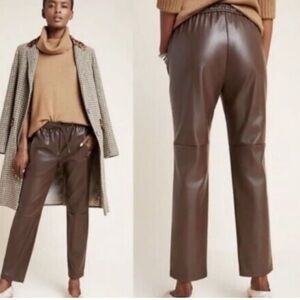 Anthropologie Faux Leather Joggers Med